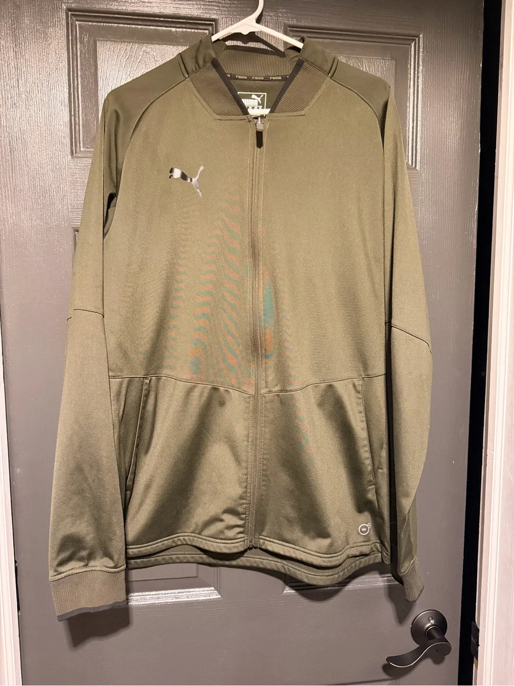 Puma Olive Green Zip-Up Track Jacket